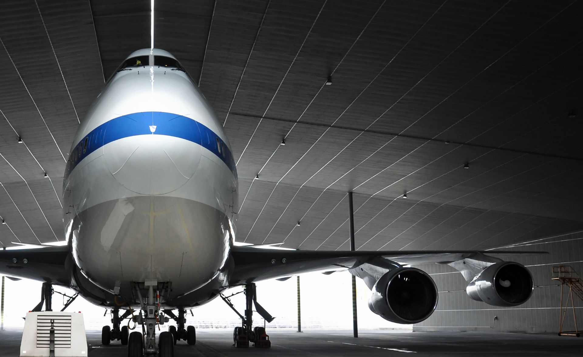 Airplane in hangar